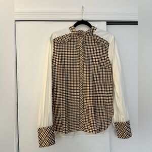 Baum und Pferdgarten button up plaid shirt